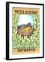 Welcome spring robin-Melinda Hipsher-Framed Giclee Print