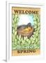 Welcome spring robin-Melinda Hipsher-Framed Giclee Print