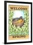 Welcome spring robin-Melinda Hipsher-Framed Giclee Print