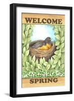 Welcome spring robin-Melinda Hipsher-Framed Giclee Print
