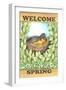 Welcome spring robin-Melinda Hipsher-Framed Giclee Print