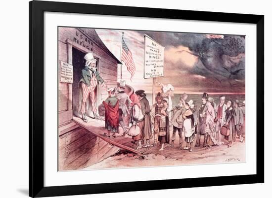 Welcome to All from the American Magazine 'Puck'-Joseph Keppler-Framed Giclee Print