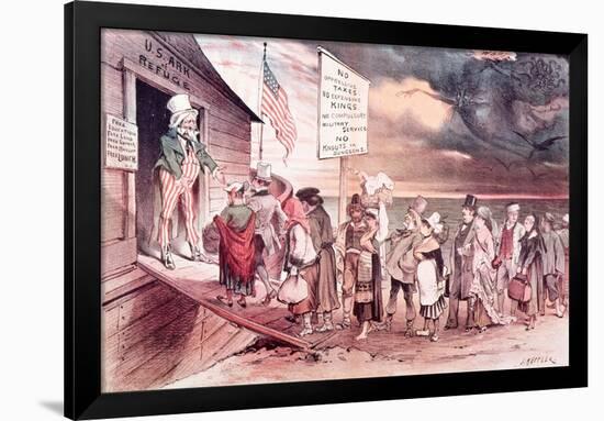 Welcome to All from the American Magazine 'Puck'-Joseph Keppler-Framed Giclee Print