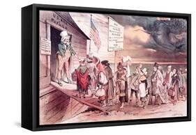 Welcome to All from the American Magazine 'Puck'-Joseph Keppler-Framed Stretched Canvas