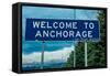 Welcome to Anchorage, Alaska Road Sign-null-Framed Stretched Canvas
