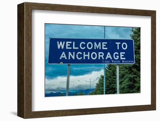 Welcome to Anchorage, Alaska Road Sign-null-Framed Photographic Print