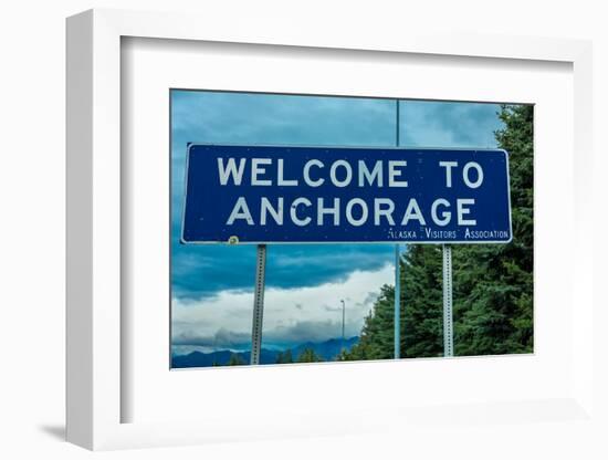 Welcome to Anchorage, Alaska Road Sign-null-Framed Photographic Print