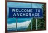 Welcome to Anchorage, Alaska Road Sign-null-Framed Photographic Print