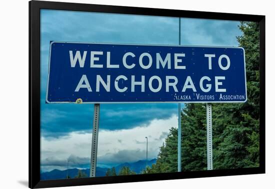 Welcome to Anchorage, Alaska Road Sign-null-Framed Photographic Print