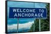 Welcome to Anchorage, Alaska Road Sign-null-Framed Stretched Canvas