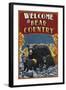 Welcome to Black Bear Country - Vintage Sign-Lantern Press-Framed Art Print