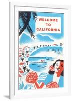 Welcome to California, Bay with Piers-null-Framed Art Print