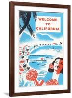 Welcome to California, Bay with Piers-null-Framed Art Print