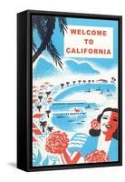 Welcome to California, Bay with Piers-null-Framed Stretched Canvas