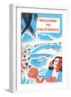 Welcome to California, Bay with Piers-null-Framed Art Print