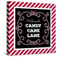 Welcome to Candy Cane Lane-Andi Metz-Stretched Canvas