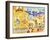 Welcome To Corgi Dog Beach-Cheryl Bartley-Framed Giclee Print