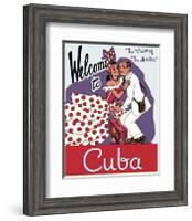 Welcome to Cuba-Vintage Poster-Framed Art Print