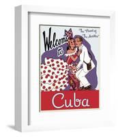 Welcome to Cuba-Vintage Poster-Framed Art Print