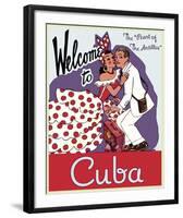 Welcome to Cuba-Vintage Poster-Framed Art Print