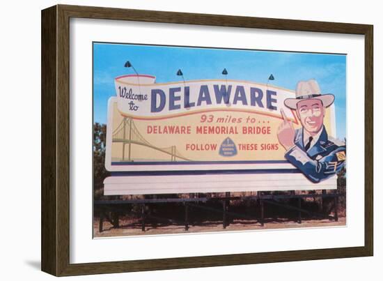 Welcome to Delaware Billboard-null-Framed Art Print