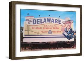 Welcome to Delaware Billboard-null-Framed Art Print