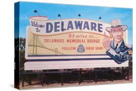Welcome to Delaware Billboard-null-Stretched Canvas