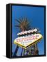 Welcome to Downtown Las Vegas Sign, Las Vegas, Nevada, United States of America, North America-Michael DeFreitas-Framed Stretched Canvas