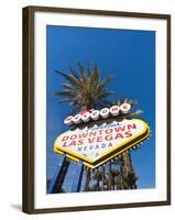 Welcome to Downtown Las Vegas Sign, Las Vegas, Nevada, United States of America, North America-Michael DeFreitas-Framed Photographic Print