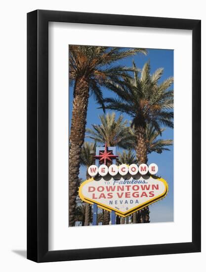 Welcome to Downtown Las Vegas Sign, Las Vegas, Nevada, USA-Michael DeFreitas-Framed Photographic Print