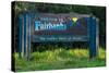 Welcome to Fairbanks Alaska Road Sign-null-Stretched Canvas