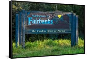 Welcome to Fairbanks Alaska Road Sign-null-Framed Stretched Canvas