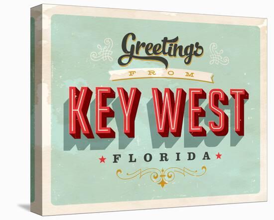 Welcome To Key West-null-Stretched Canvas