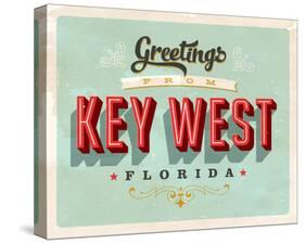 Welcome To Key West-null-Stretched Canvas
