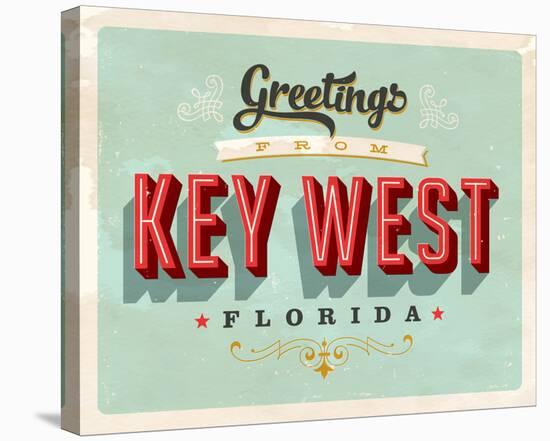 Welcome To Key West-null-Stretched Canvas