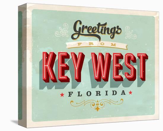 Welcome To Key West-null-Stretched Canvas