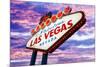 Welcome to Las Vegas Neon Sign-null-Mounted Premium Giclee Print