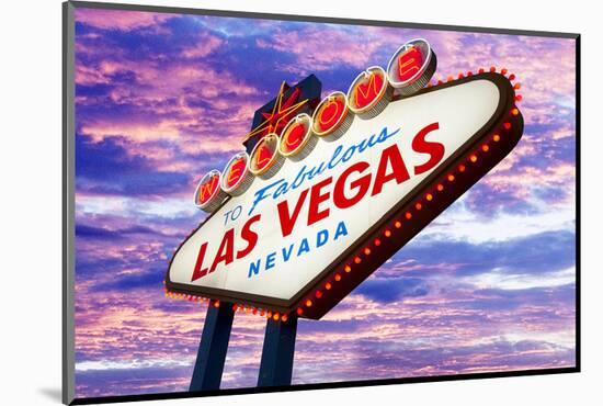 Welcome to Las Vegas Neon Sign-null-Mounted Art Print