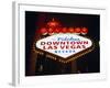 Welcome to Las Vegas Sign at Night, Las Vegas, Nevada, USA-Gavin Hellier-Framed Photographic Print