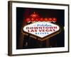 Welcome to Las Vegas Sign at Night, Las Vegas, Nevada, USA-Gavin Hellier-Framed Photographic Print