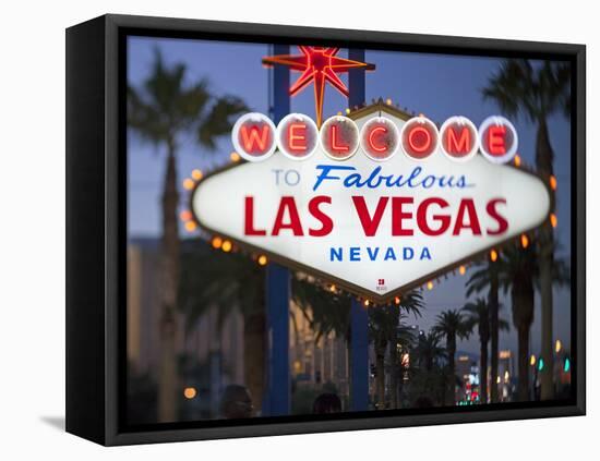 Welcome to Las Vegas Sign, Las Vegas, Nevada, United States of America, North America-Gavin Hellier-Framed Stretched Canvas