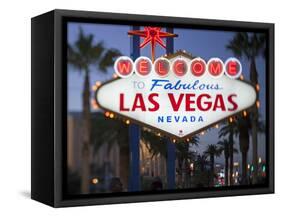 Welcome to Las Vegas Sign, Las Vegas, Nevada, United States of America, North America-Gavin Hellier-Framed Stretched Canvas