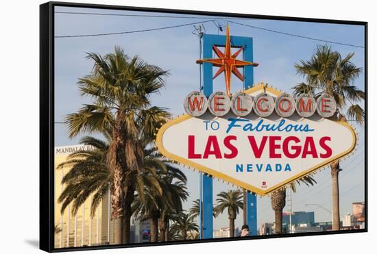 Welcome to Las Vegas Sign, Las Vegas, Nevada, USA-Michael DeFreitas-Framed Stretched Canvas