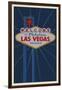 Welcome to Las Vegas Sign-Lantern Press-Framed Art Print