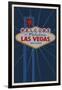 Welcome to Las Vegas Sign-Lantern Press-Framed Art Print