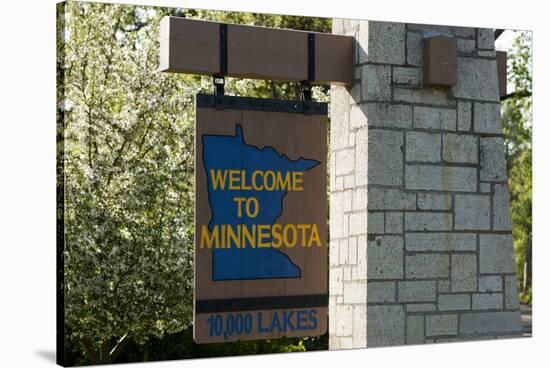 Welcome to Minnesota Sign-Paul Souders-Stretched Canvas