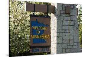 Welcome to Minnesota Sign-Paul Souders-Stretched Canvas