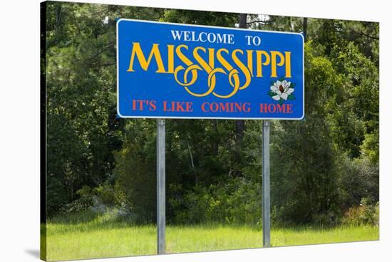 Welcome to Mississippi Sign-Paul Souders-Stretched Canvas