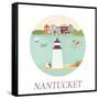 Welcome to Nantucket-danceyourlife-Framed Stretched Canvas