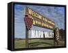 Welcome to Napa Valley Sign, Napa, Napa Valley Wine Country, Northern California, Usa-Walter Bibikow-Framed Stretched Canvas